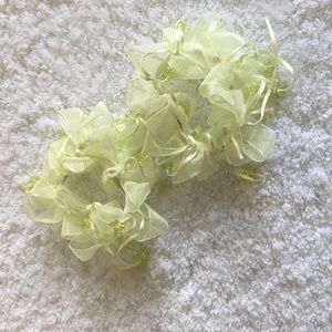 ✨EUC✨ Dreamy Lime Chiffon & Ribbon Hair Scrunchie